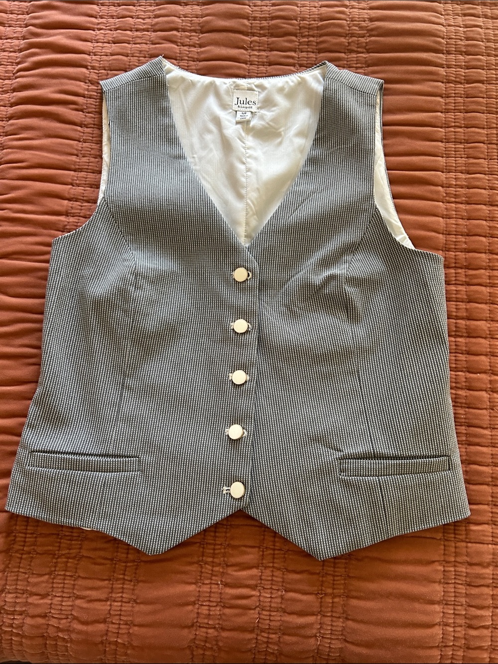 Gray Pinstripe Tailored Waistcoat Vest